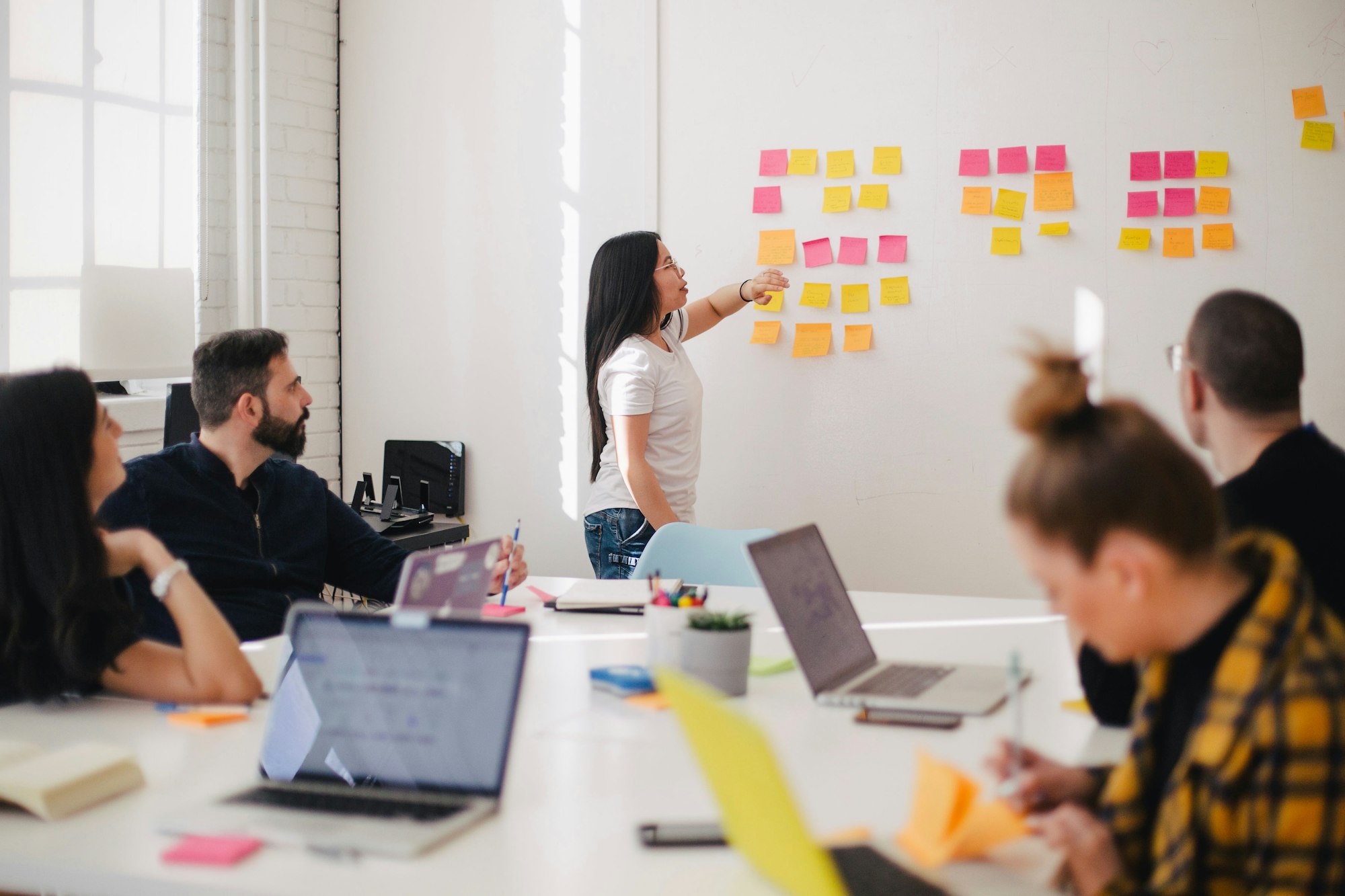 Marketing team collaborating on a project