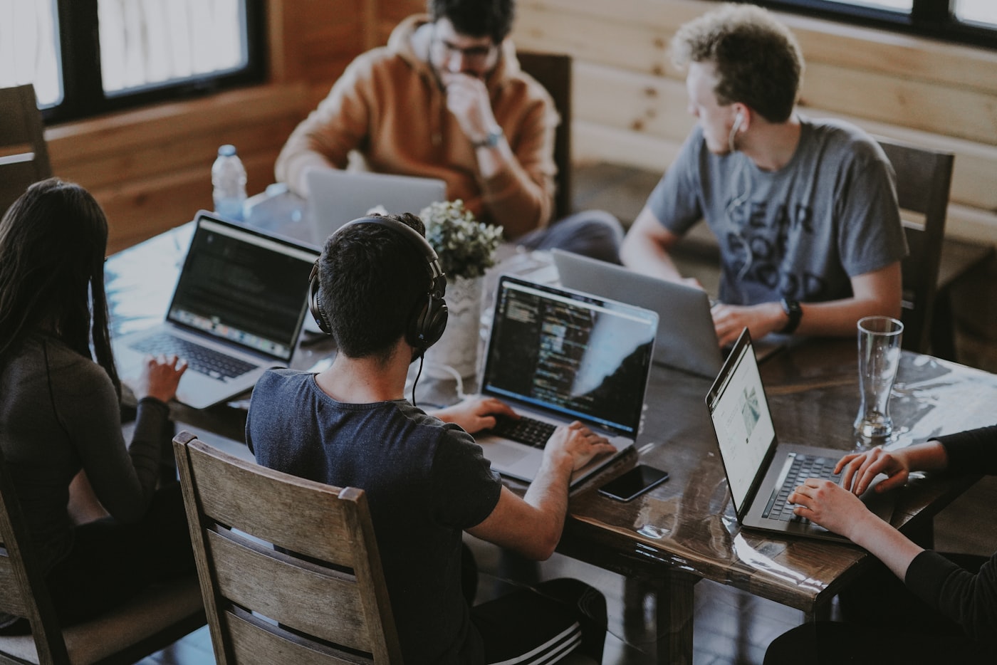 The Maven Marketing team collaborating in the studio